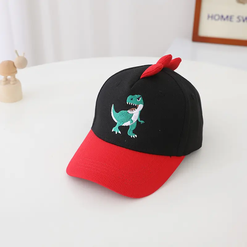 Dinosaur Embroidered Kids' Caps in Multiple Colors Baseball Caps for Girls Boys 2-8y