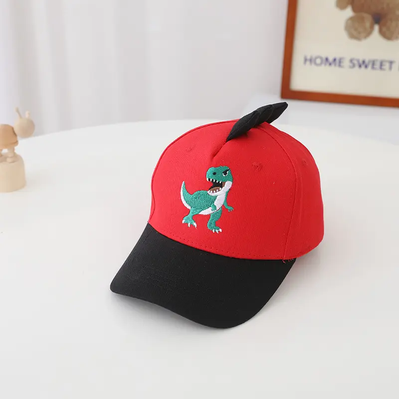 Dinosaur Embroidered Kids' Caps in Multiple Colors Baseball Caps for Girls Boys 2-8y