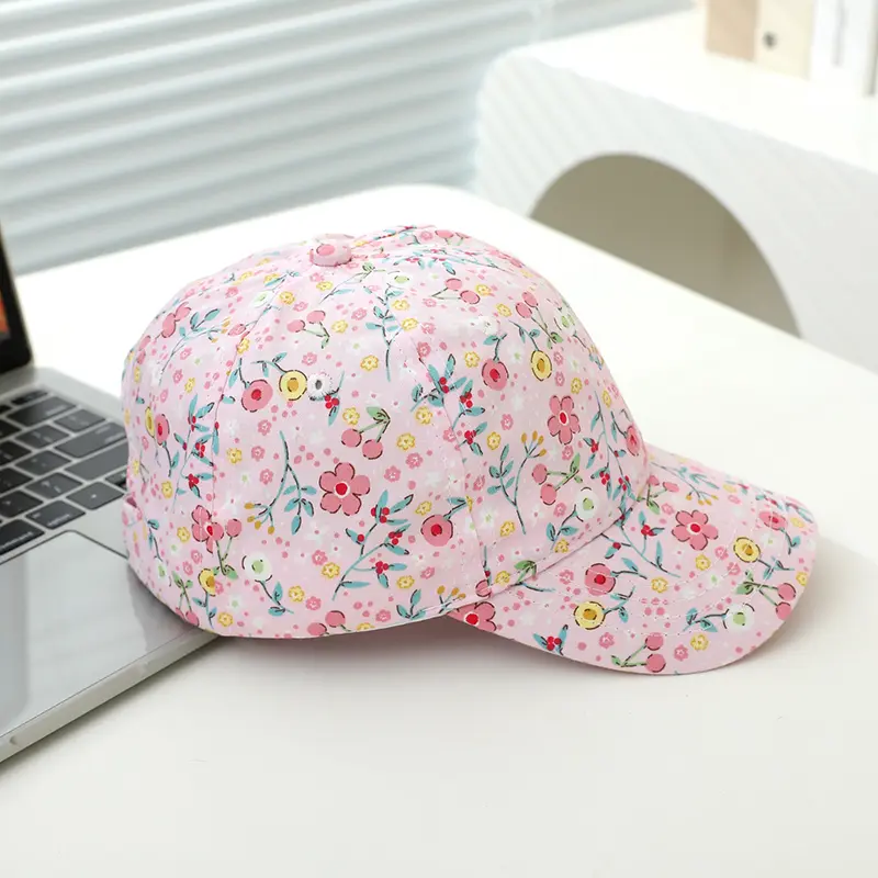 Floral Print Kids Baseball Caps in Charming Colors Trendy and Adorable 2-8Y