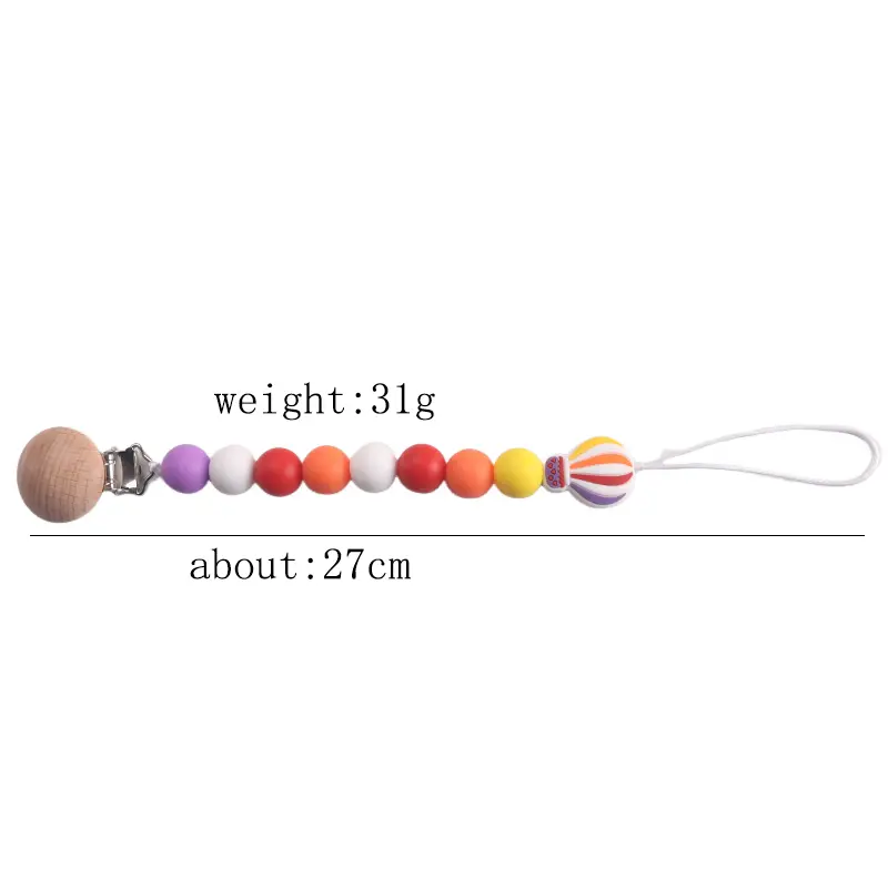Colorful Hot Air Balloon - Adorned Pacifier Clips - Trendy & Fun for Babies