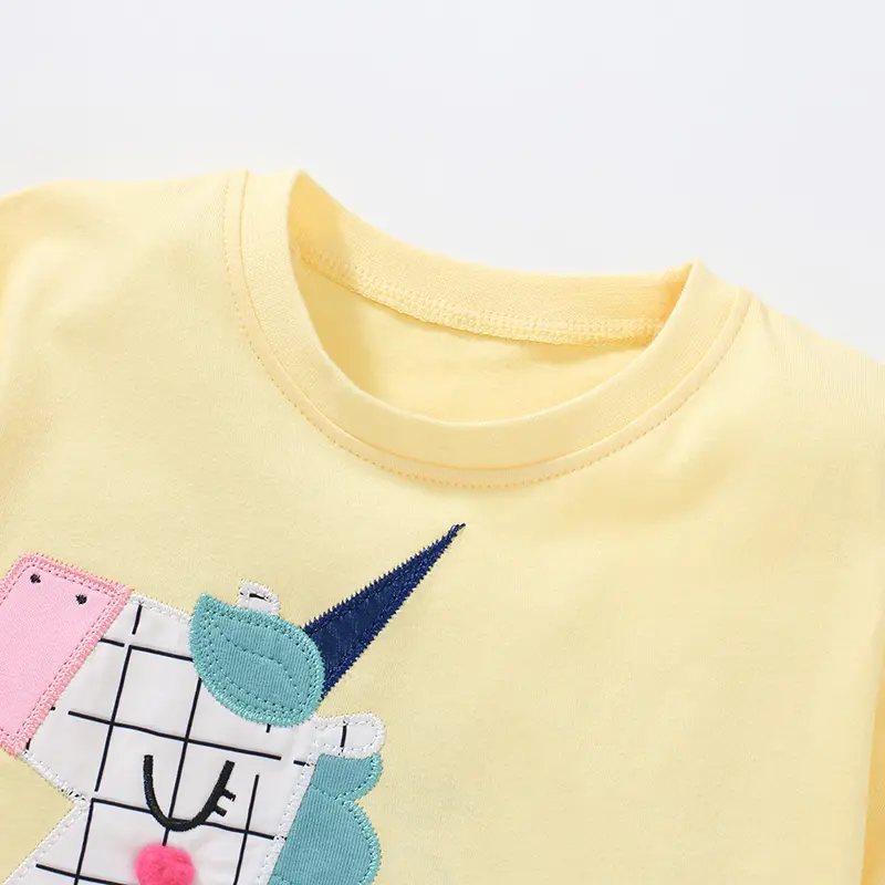 Girls Short Sleeve T Shirt Children Cotton T-shirt Kids Casual Tops And Tees Unicorn Print Cartoon T Shirt Children Costumes