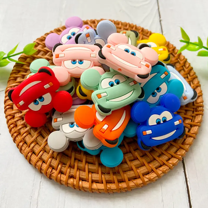 10pcs Silicone Baby Beads Ears Car Beads Teeth Baby Toys DIY Pacifier Chain Necklace Accessories