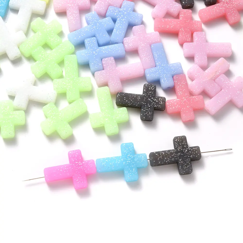 22x29mm 10Pcs Food Grade Silicone Cross Beads Baby jewelry accessories DIY  Care Toys Do Not Contain BPA Jewelry Accessory