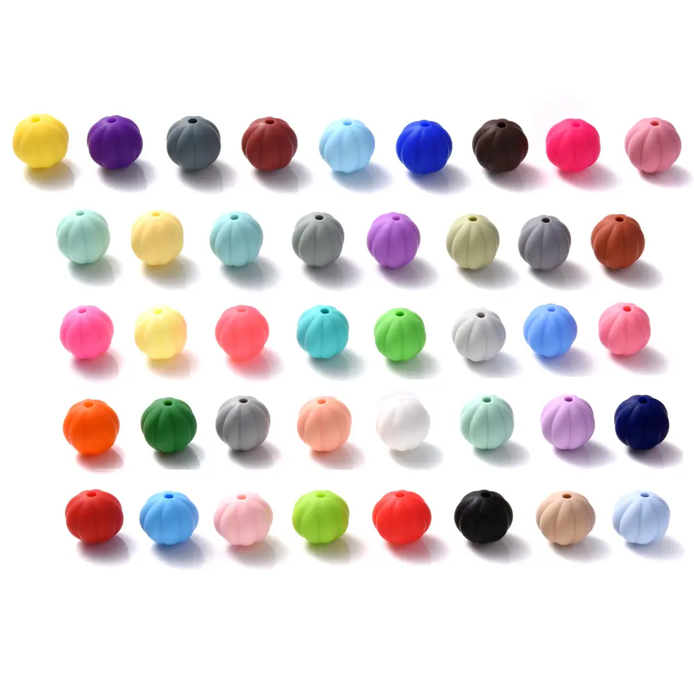 56Pcs 15mm Food Grade Silicone Lantern Beads Baby Chewable Jewelry Making DIY Bracelet Necklace Pacifier Chain
