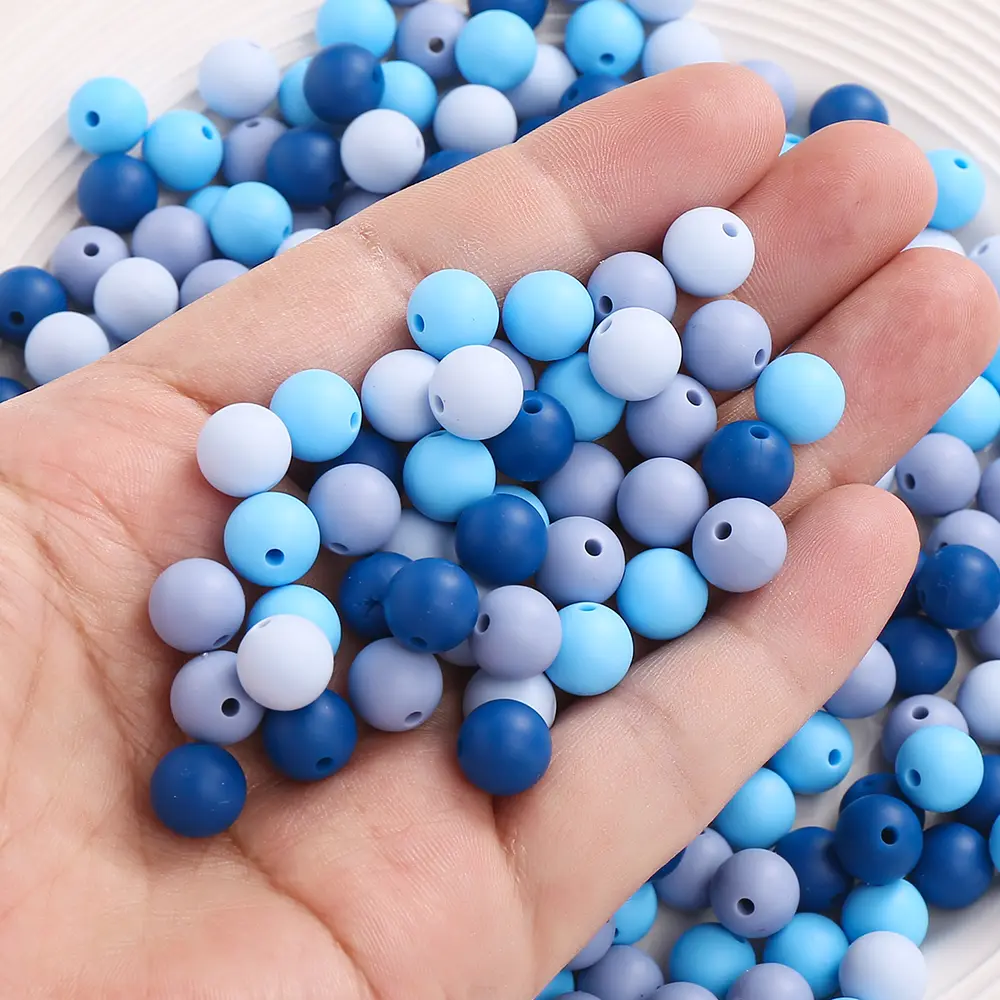 100Pcs New Colored Round Silicone Beads 12mm Loose Beads For Jewelry Making DIY Necklace Bracelet Pacifier Chain Accessories