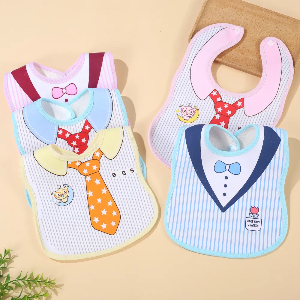 Baby Drool Bibs Cotton Gauze Soft Snap Button Saliva Towel Apron For Infant Adjustable Feeding Bibs Burp Cloths Kids Accessories
