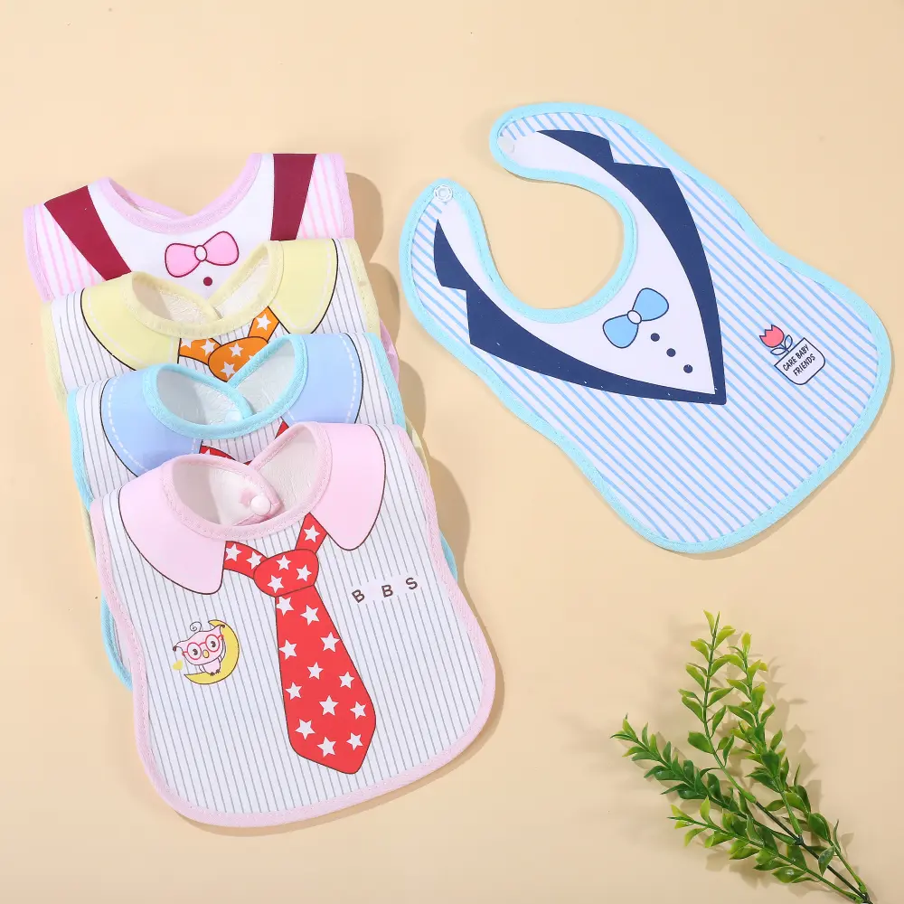 Baby Drool Bibs Cotton Gauze Soft Snap Button Saliva Towel Apron For Infant Adjustable Feeding Bibs Burp Cloths Kids Accessories