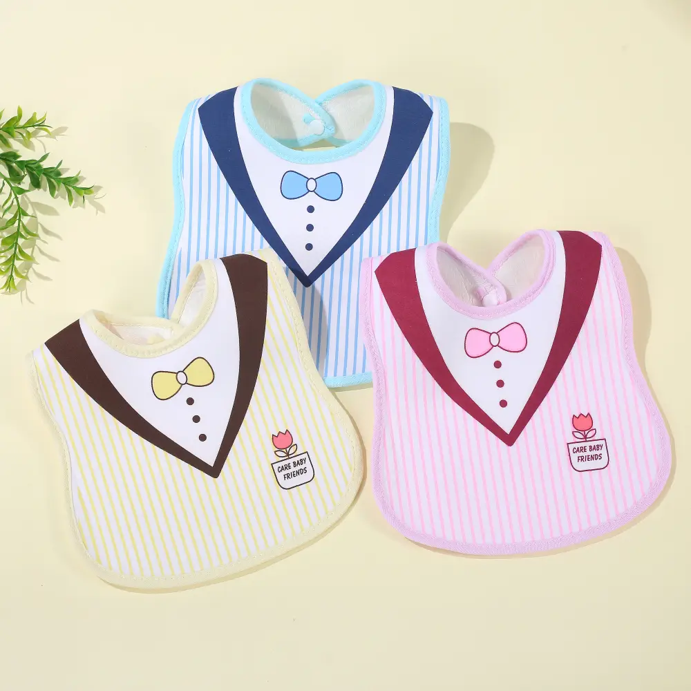 Baby Drool Bibs Cotton Gauze Soft Snap Button Saliva Towel Apron For Infant Adjustable Feeding Bibs Burp Cloths Kids Accessories