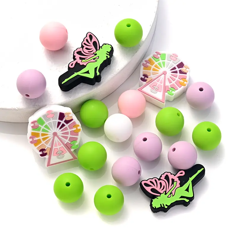 42Pcs/Set New Silicone Beads Beautiful Butterfly Teether Beads For DIY Baby Pacifier Chain Chew Teething Bracelet Neckalce Acces