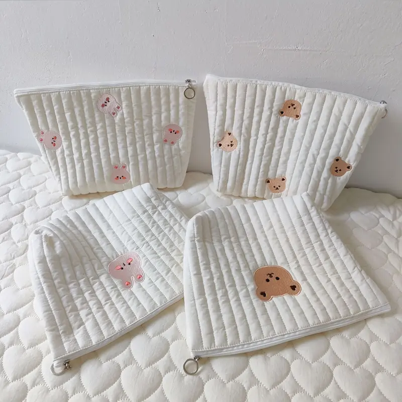 New Mommy Bag Cute Print Embroidery Mommy Bag Zipper Newborn Baby Diaper Bag Nappy Pouch Travel Stroller Storage Bags