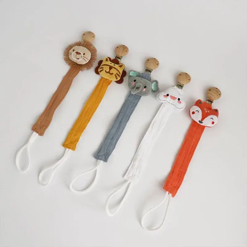 Baby Pacifier Clip Chain Dummy Holder for Nipple Clip Newborn Cartoon Animal Nipple Chains Birthday Shower Gift for Baby