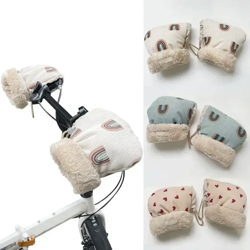 Windproof Infant Stroller Gloves Children's Outdoor Sports Mittens Cartoon Printed Hands Warmer Scooter Accessory for Winter