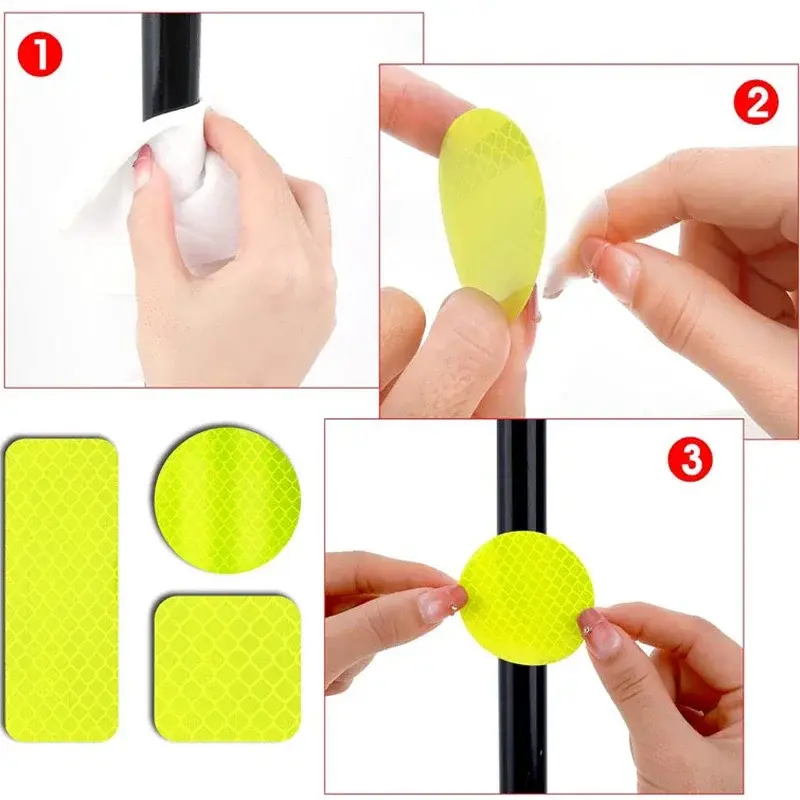 10PCS baby stroller anti-collision reflective patch bicycle night light patch safety warning patch multiple uses