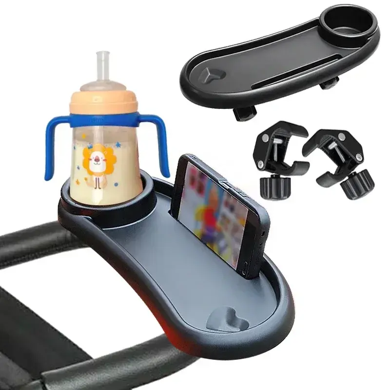 3 In 1 Stroller Cup Holder Dinner Table Tray Universal Stroller Tray Stroller Snack Catcher and Drink Holder for Toddler Infant