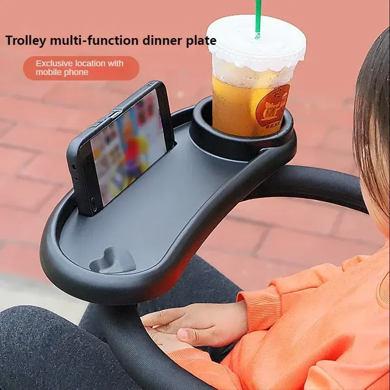 3 In 1 Stroller Cup Holder Dinner Table Tray Universal Stroller Tray Stroller Snack Catcher and Drink Holder for Toddler Infant