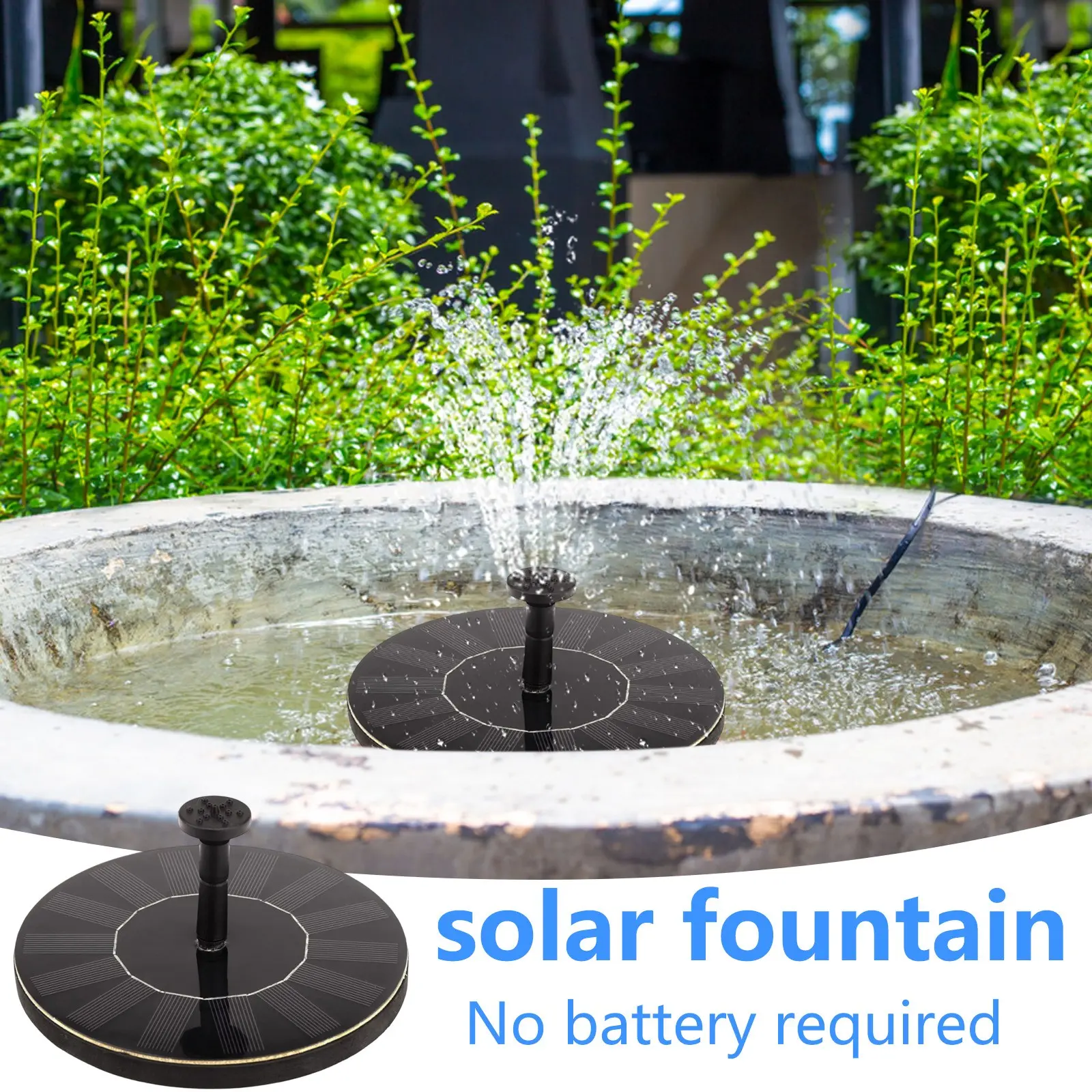 Solar Fountain Pump Floating Solar Panel Bird Baths Water Fountain with 4 Nozzles For Garden Outdoor Water Pool Pond Decor