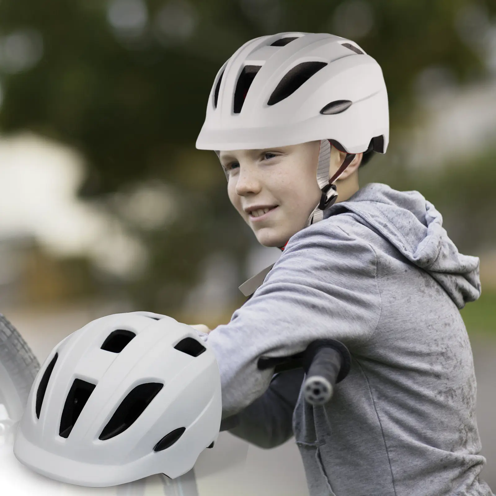 Kids Cycling Helmet Adjustable Bicycle Helmet with Taillights Scooter Helmet Lightweight for Skateboard Balance Bike