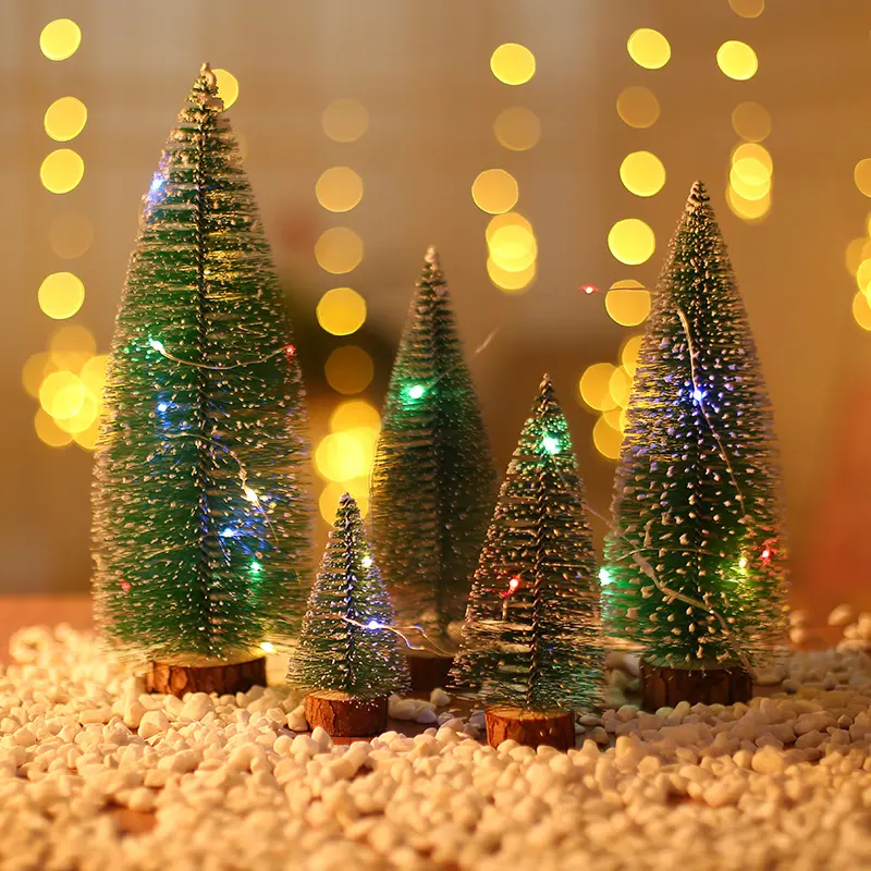 New 1pcs Mini Christmas Tree stick white cedar Tabletop adornment small Xmas Tree Christmas Decoration for Home 10/15/20/25/30cm