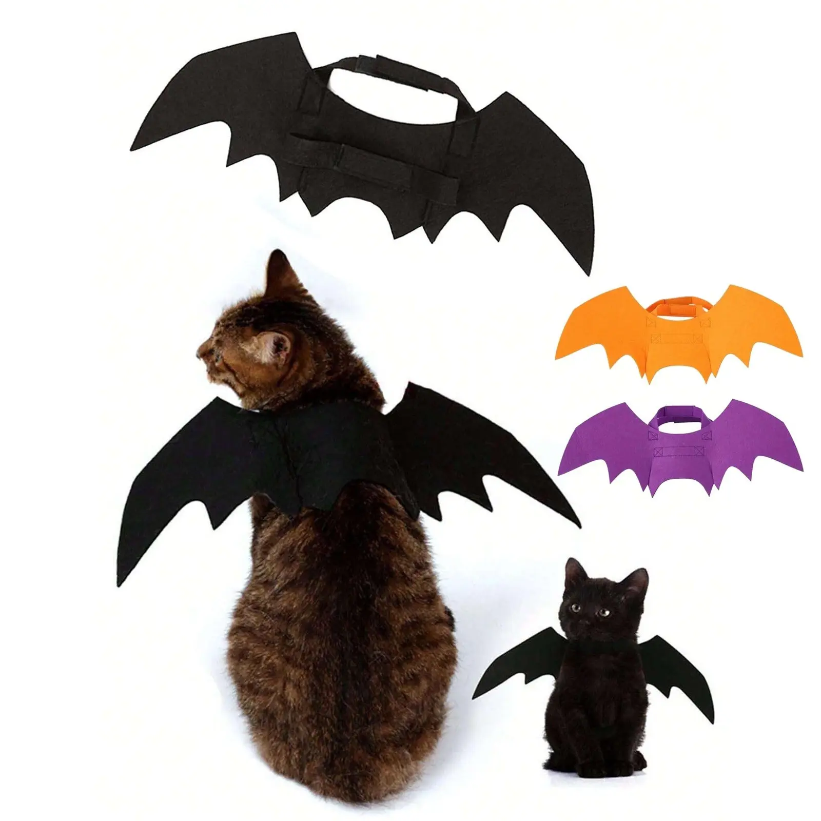Halloween Cute Pet Clothes Black Bat Wings Harness Costume Cosplay Cat Dog Halloween Party for Pet Supplies