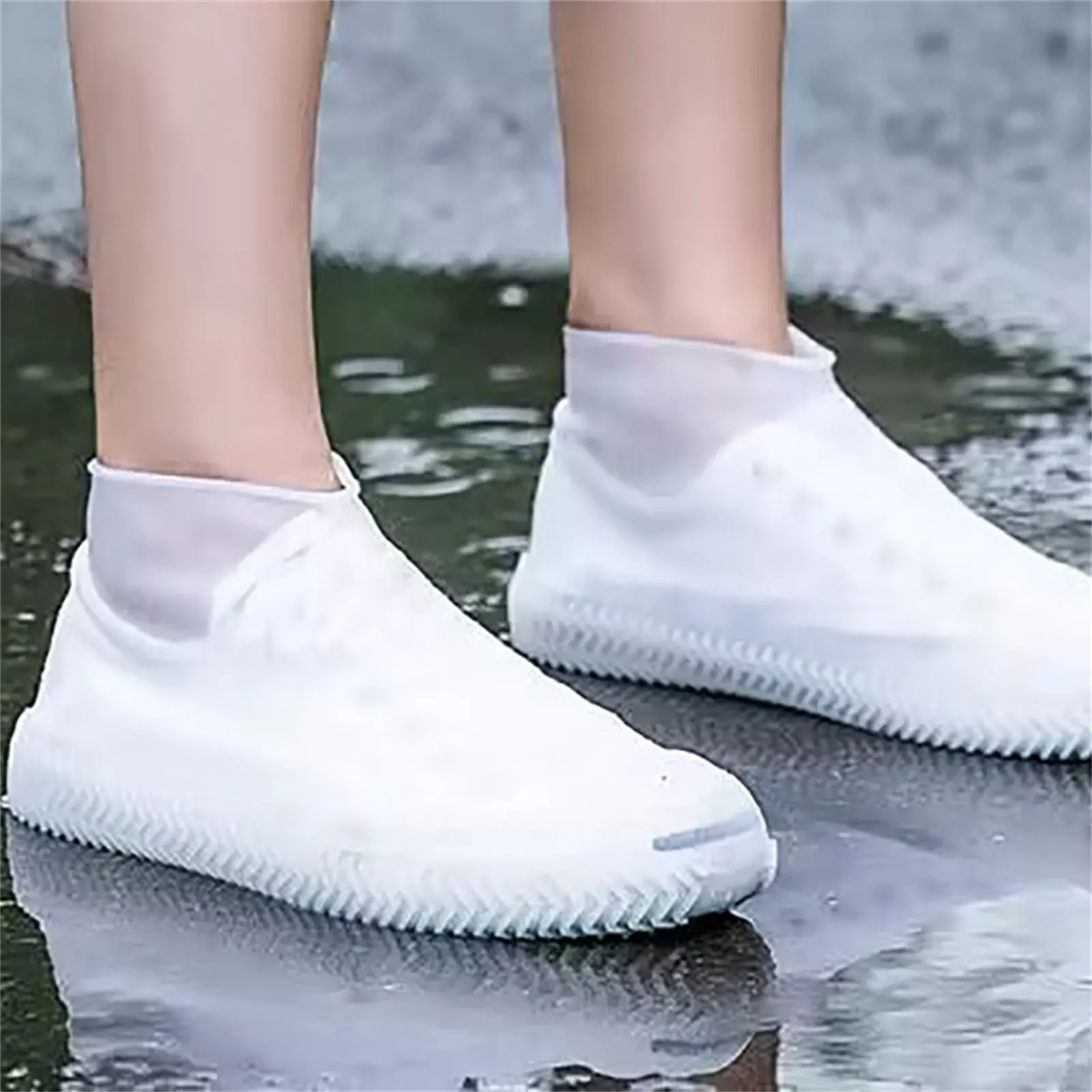 1 Pair Rubber Rain Boot Overshoes For Outdoor Use Silicone Waterproof Shoe Covers Rainy Day Shoe Cover Reusable Non-Slip Rain