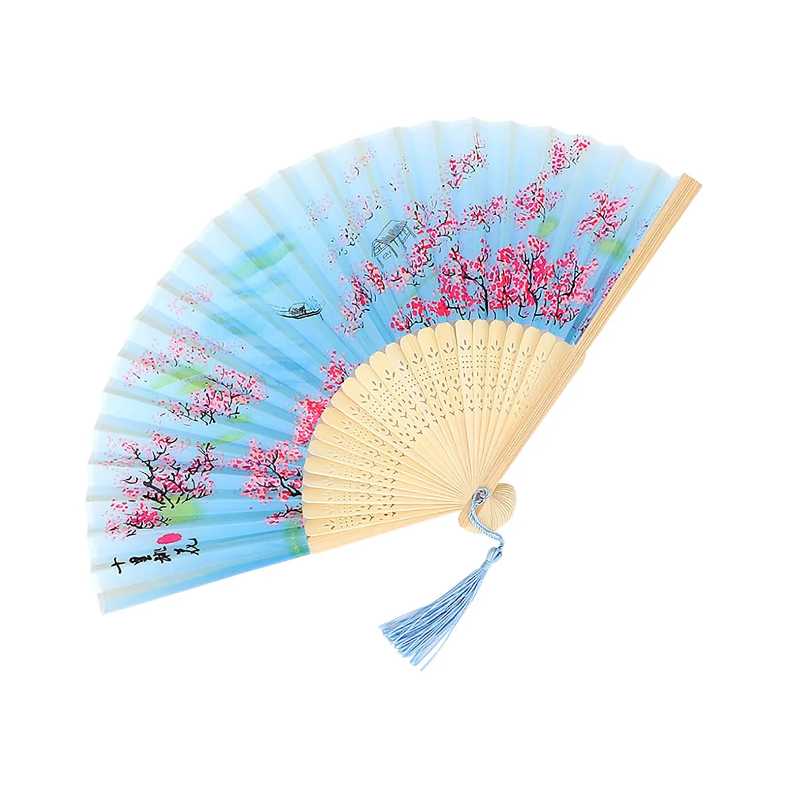 Vintage Silk Folding Fan Chinese Japanese Art Crafts Gift Home Decorations Dance Hand Fan Bamboo Room Decor Wood Fans