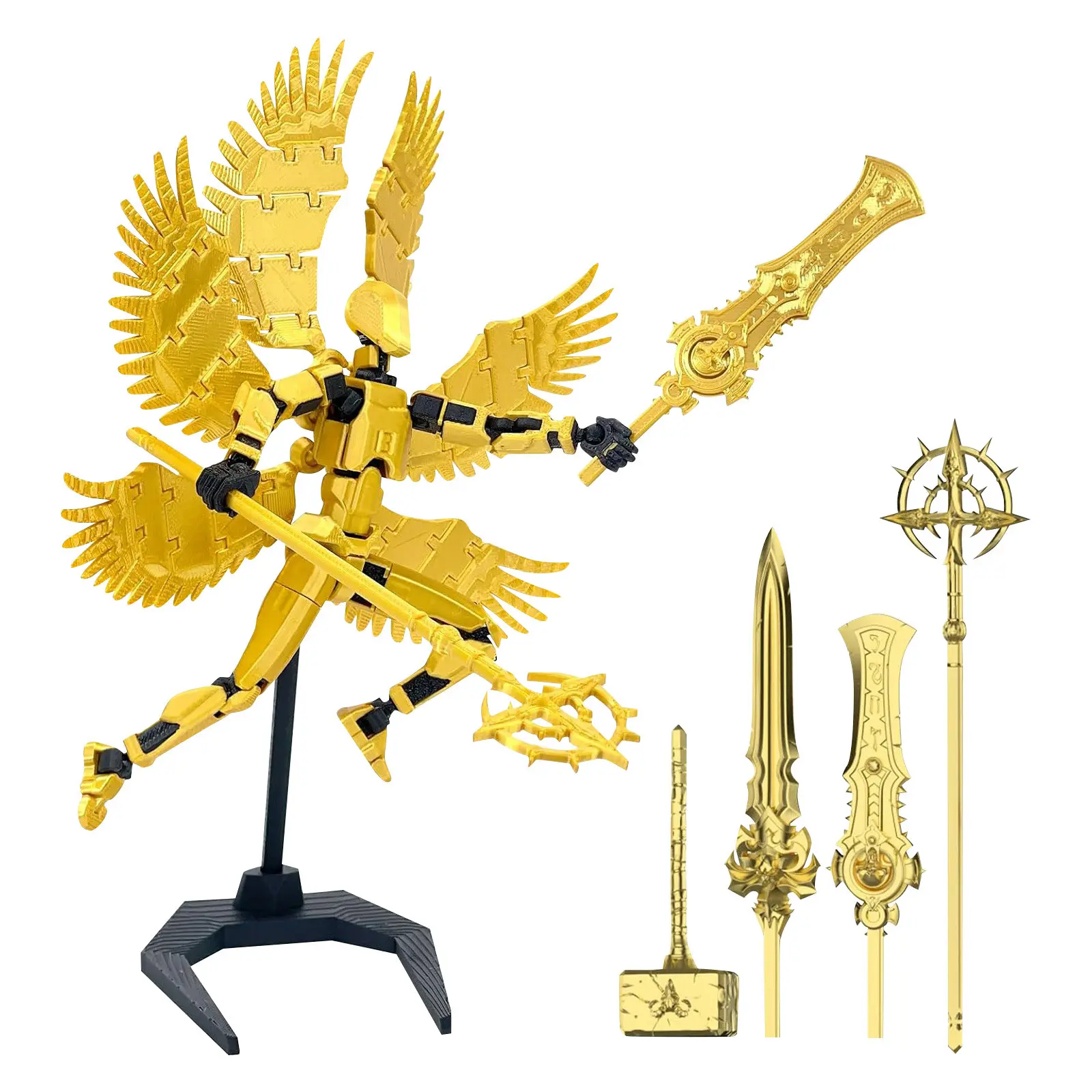 Titan 13 With Wings Figure Toys Lucky T13 Joint Movable Action Figuras 3D Printed Multi-Articular Robot Toys For Kids Gifts 13cm