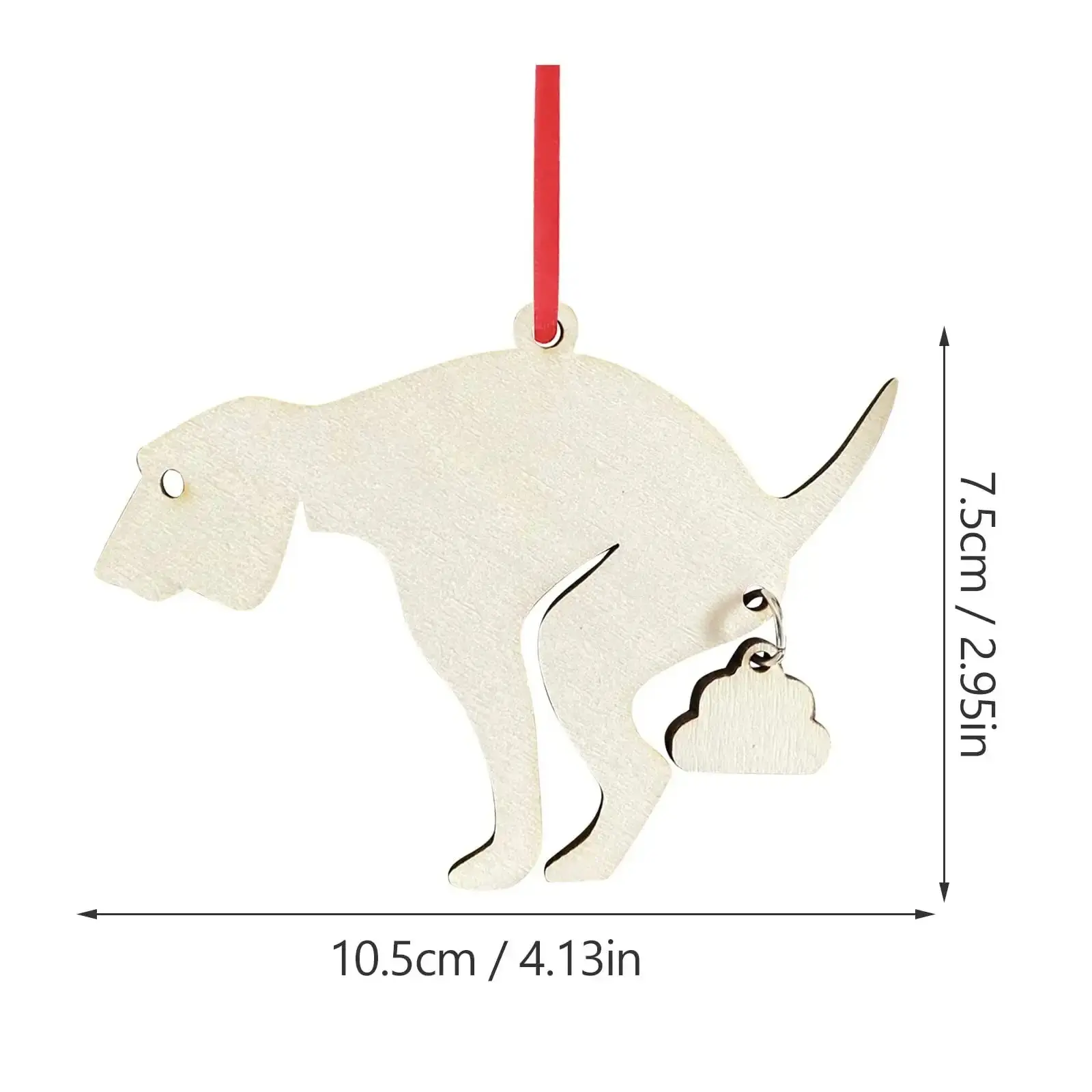 1pcs Christmas Natural Wooden Chip Wooden Snow Dog Pendant Christmas Tree Hanging Ornaments Pendant Navidad Decoration DIY Craft