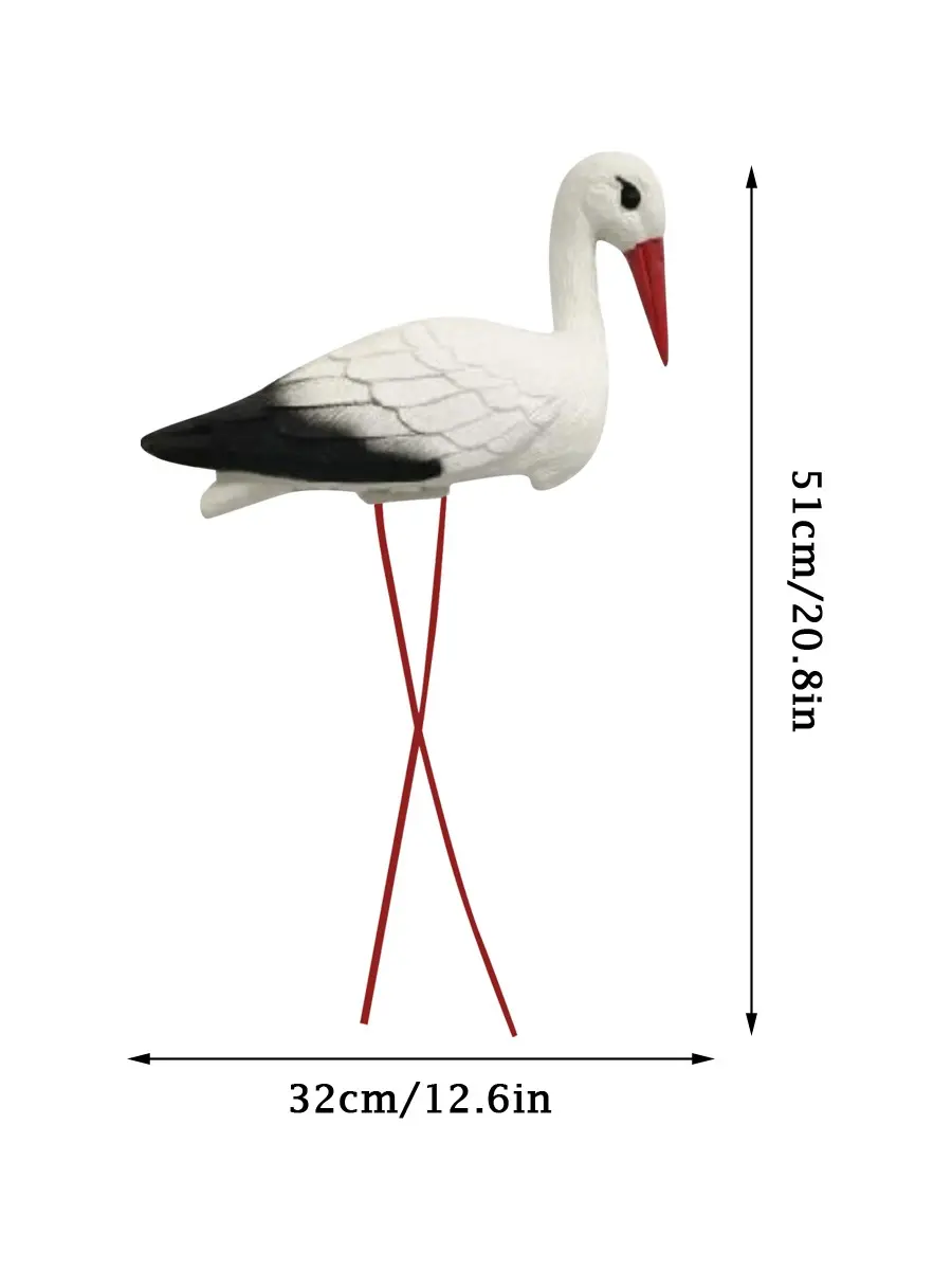 White Crane Outdoor Garden Decoration Simulation Of Small Rockery Pond Landscaping Outdoor Garden Plastic Decoration Crafts