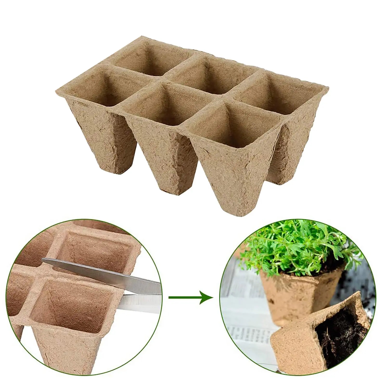 10/20Pcs Biodegradable Seed Starter Peat Pots Seed Growing Tray Planting Seed Tray Kit for Garden Grow Box Supplies Nursery Cup