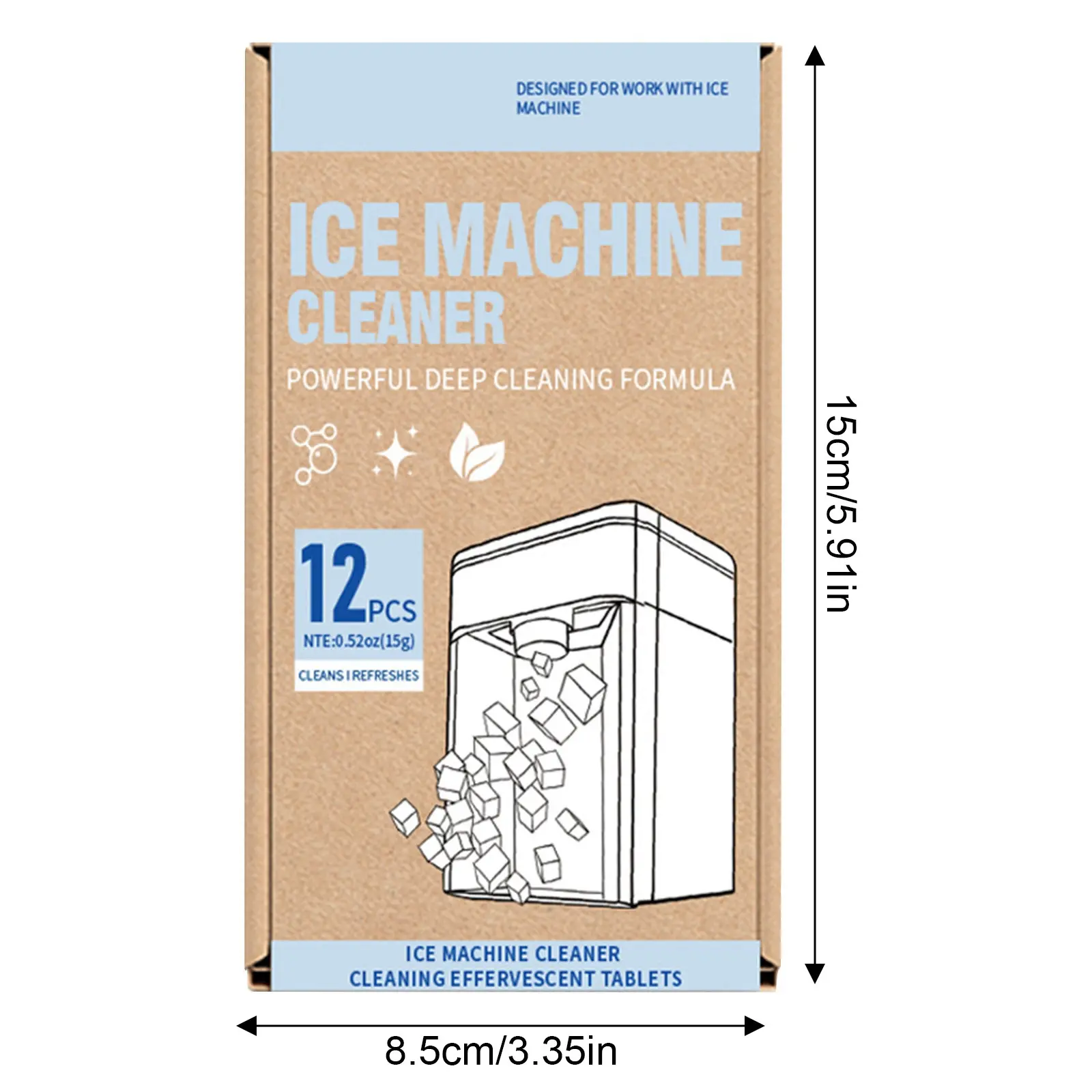 12pcs Ice Maker Cleaner Tablets Home gentle cleaning descaling and deodorizing care Appliance Accessory Stain Removal Products