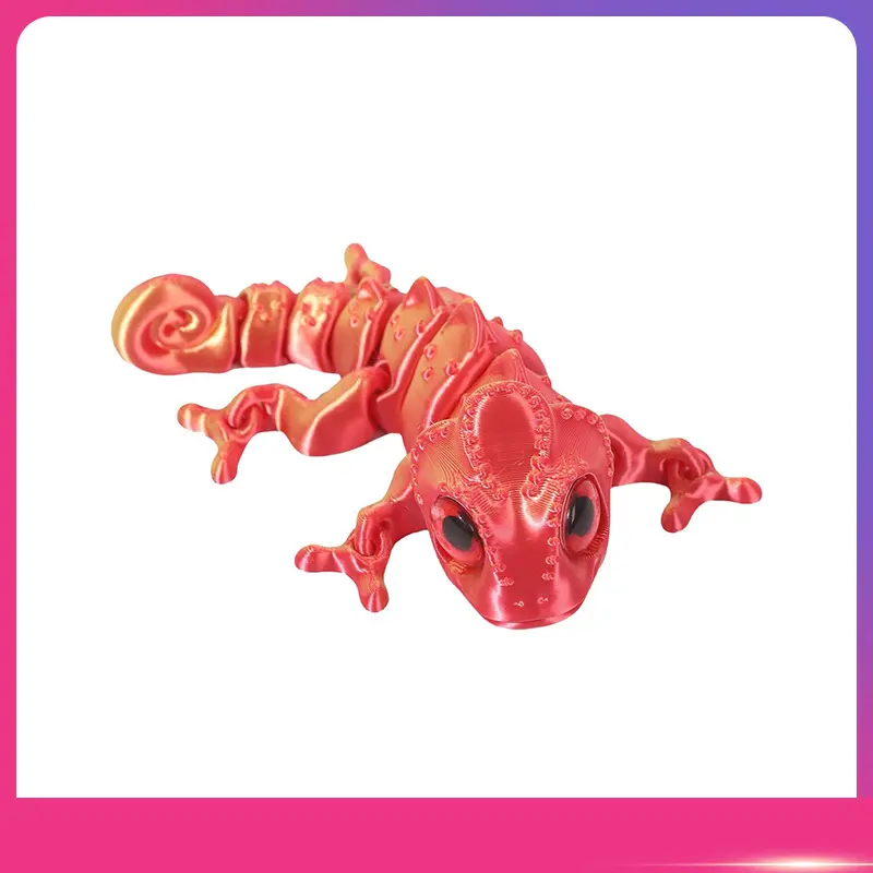 3D Printing Chameleon Figures Multi-joint Movable Simulation Eyes for Home Accessories Kids Gift Living Room Decoration