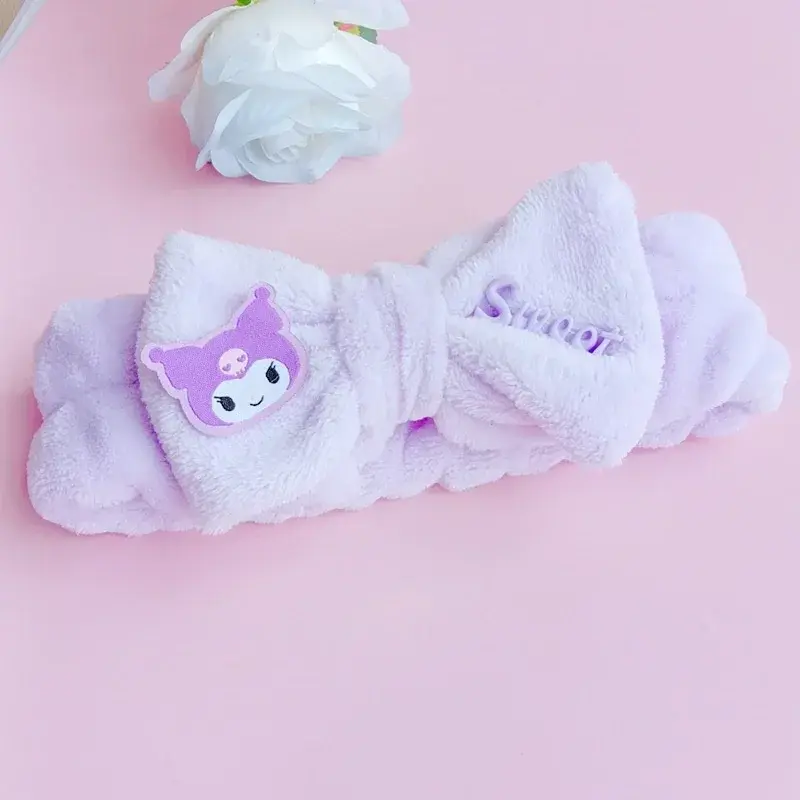 Sanrio Hello Kitty Plush Face Wash Hairbands Kuromi My Melody Makeup Headband Gifts For Girls