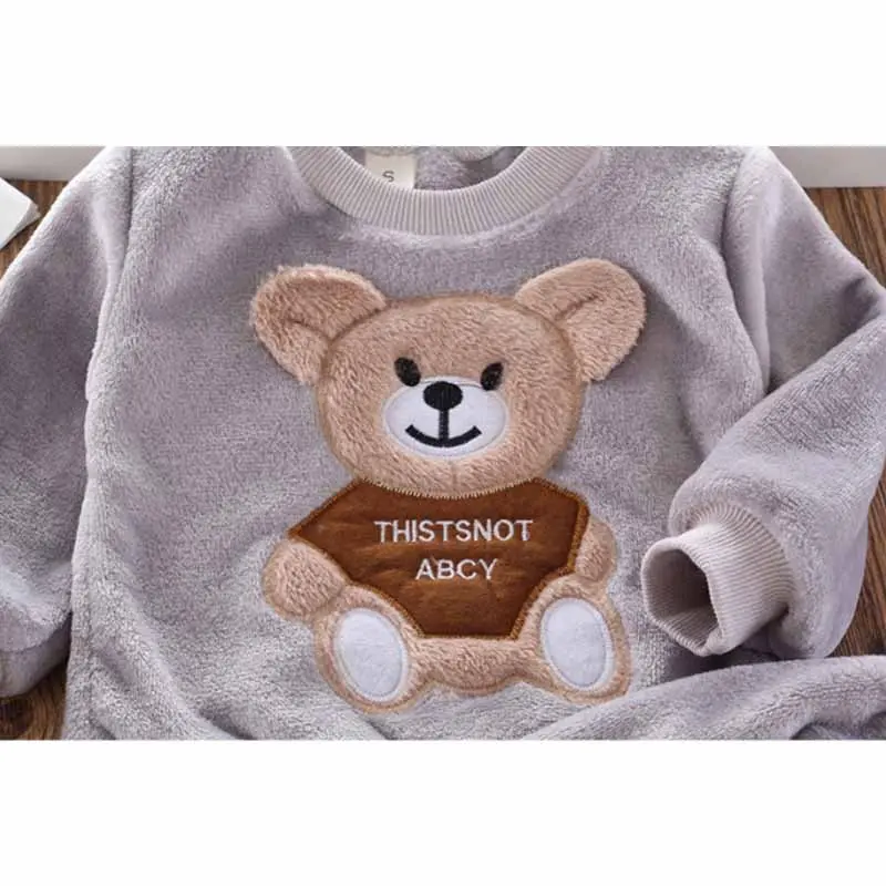 Kids Bear Set Boy Warm Suit Autumn Baby Long Sleeve Outfit Winter Clothing New Girl Fashion Casual 2 Pieces 12M-6 Years