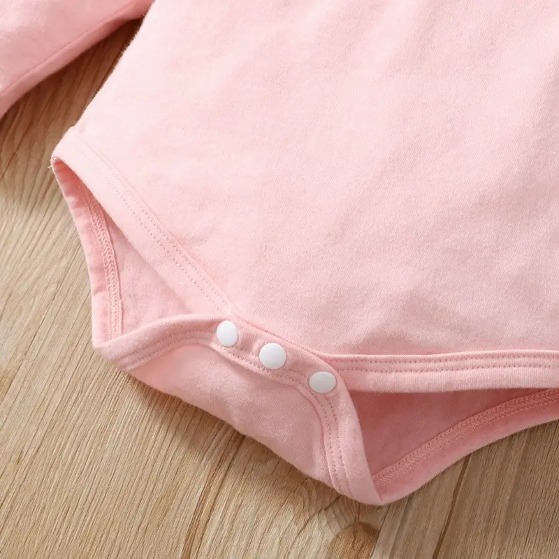 Baby Girl jumpsuit Cute Baby Pink Long sleeves Jumpsuit+ Straps skirt Spring and Autumn Fashion 2pc/Set fit 0-18 Months Newborn