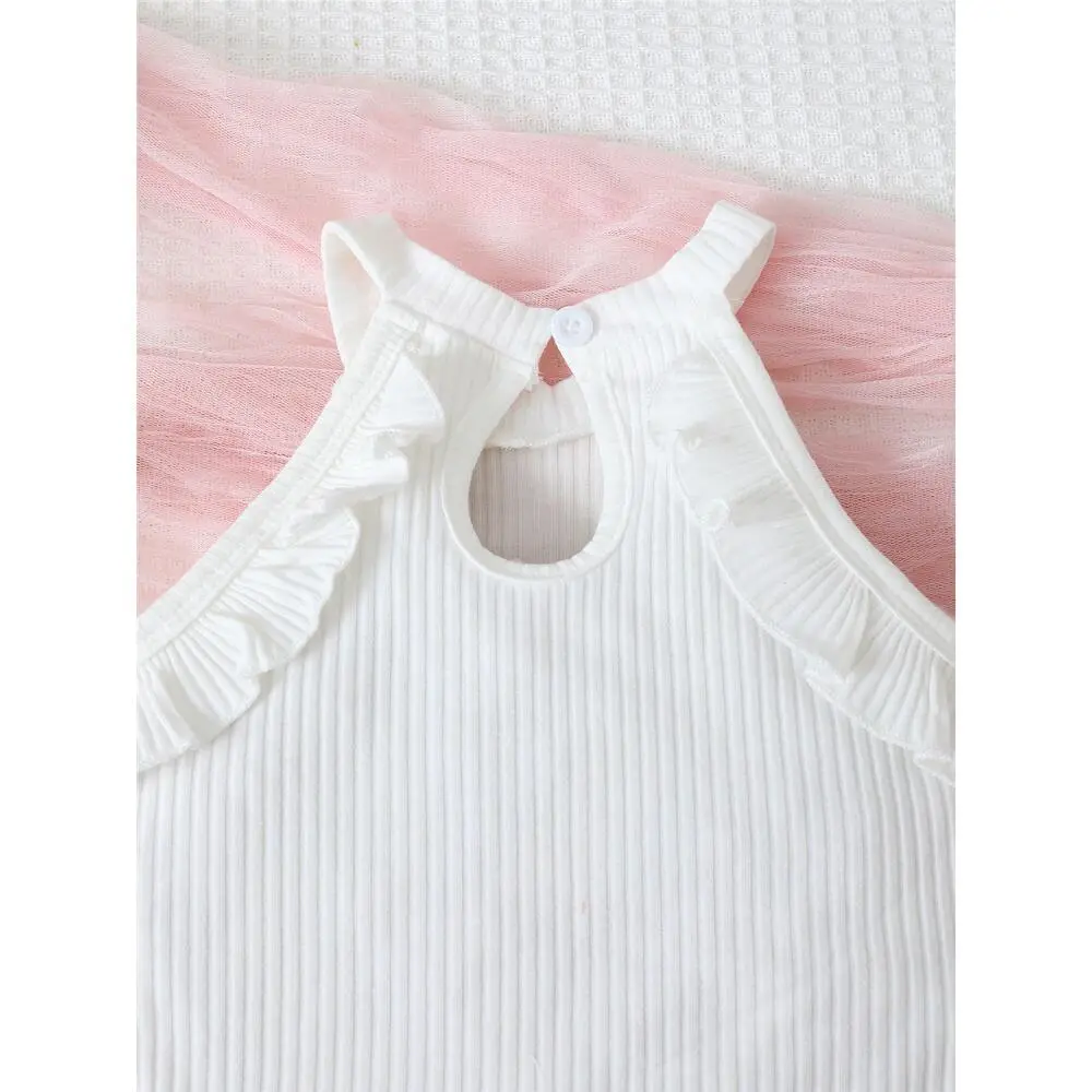 1-3 Years Toddler Baby Girl Clothes Set Sleeveless Off Shoulder Top+Skirt 2PCS Summer Girl Fashion Dress For Kids Daily Outfit