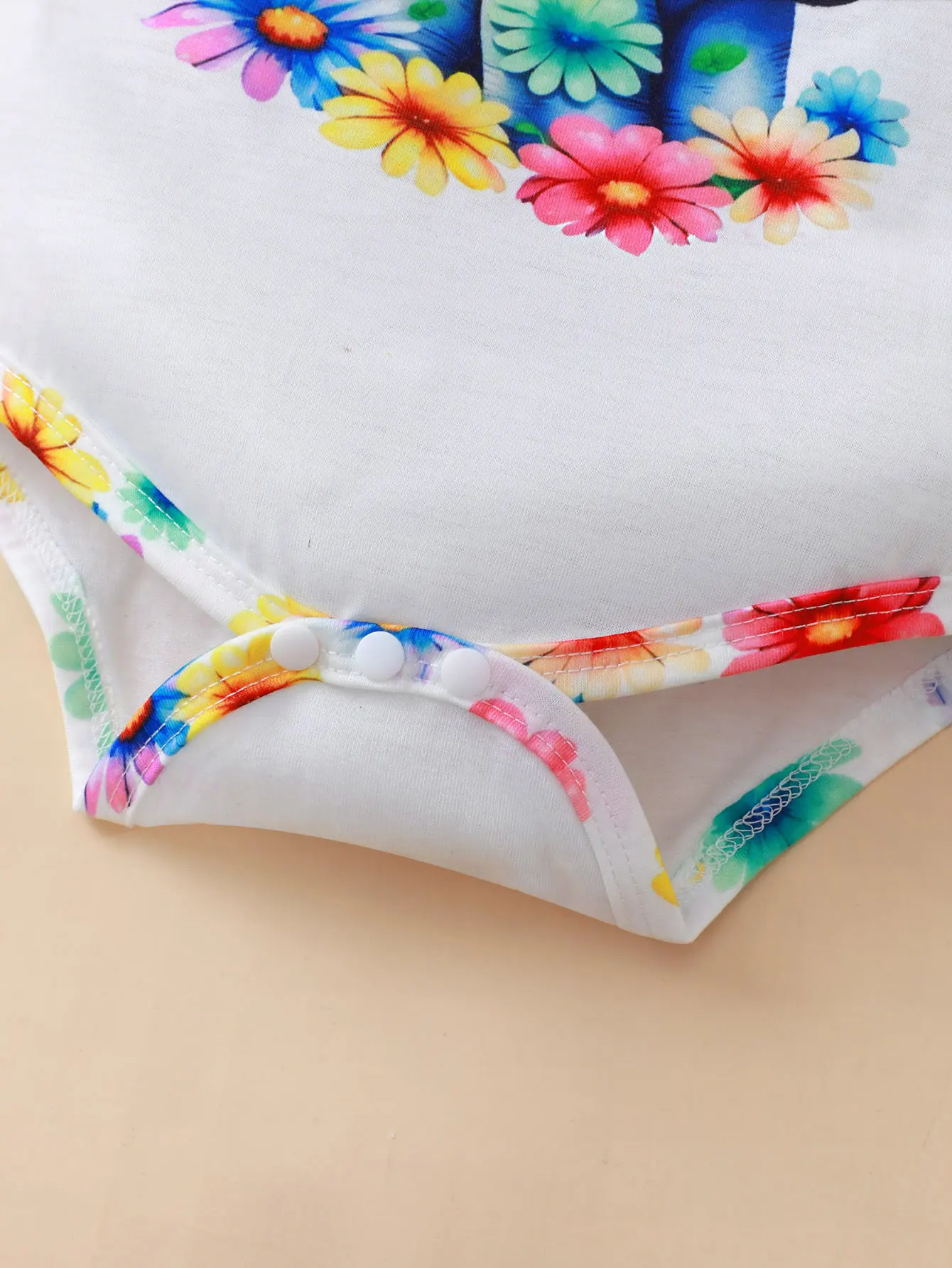 Children's clothing Girl Cartoon Cute Colored Elephant+Headband and Printed Shorts Suitable Babies Aged 0-2 Summer Fashion Set