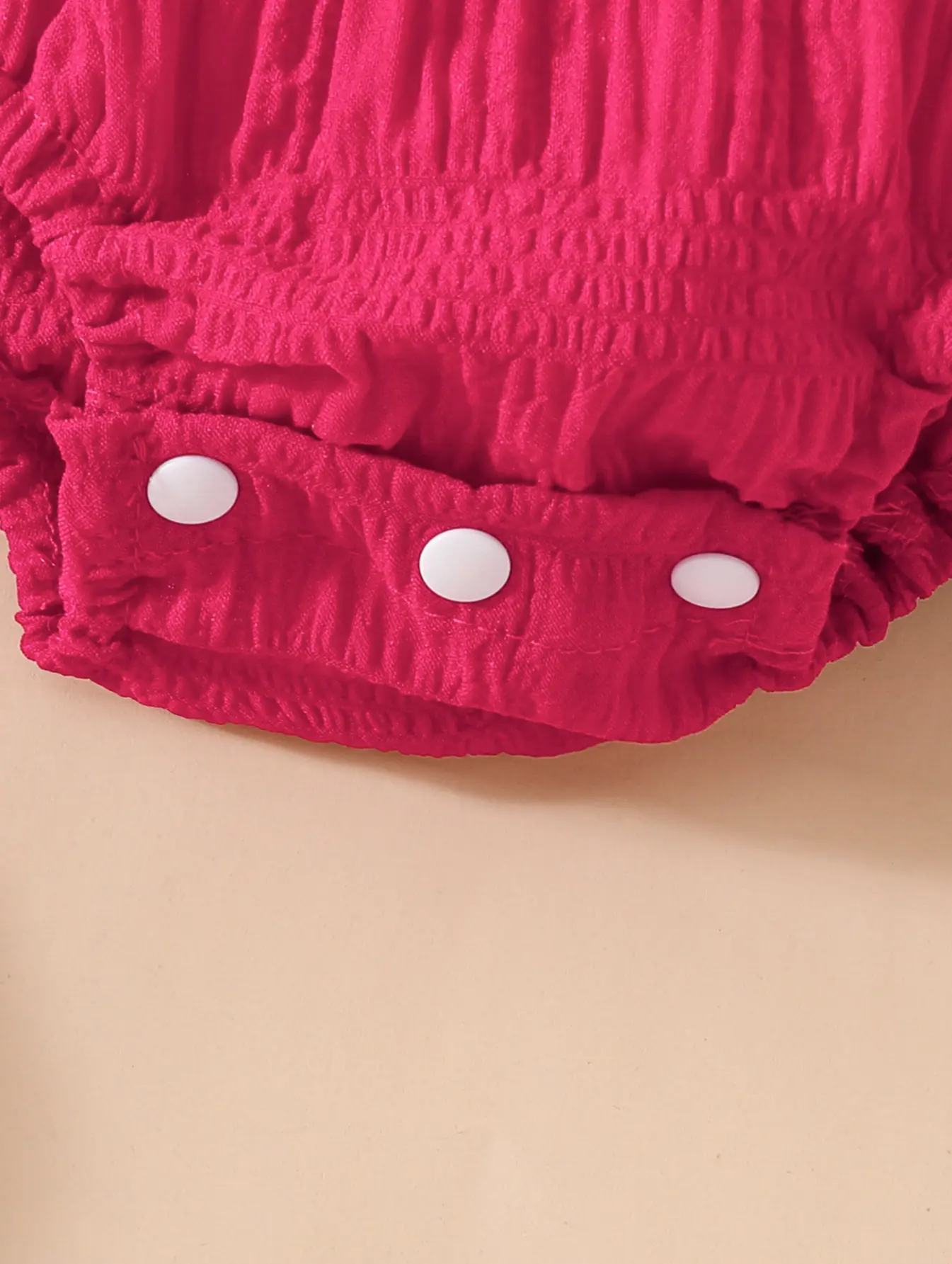 Newborn Baby girl Bodysuit Solid Color Pleated Long sleeved Jumpsuit 0-18 Months Baby Girl Spring and Autumn Crawling Suit
