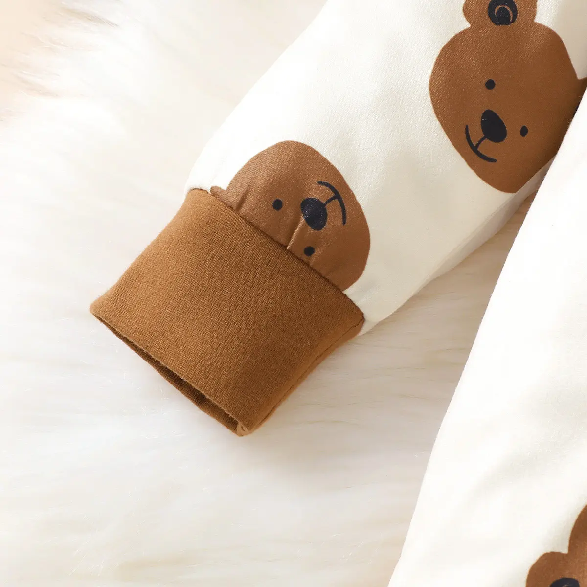 Newborn Bodysuit Baby Boy Cute Little Bear Pattern Long sleeved jumpsuit+Hat Suitable for 0-18 Month old Baby Crawling Clothes