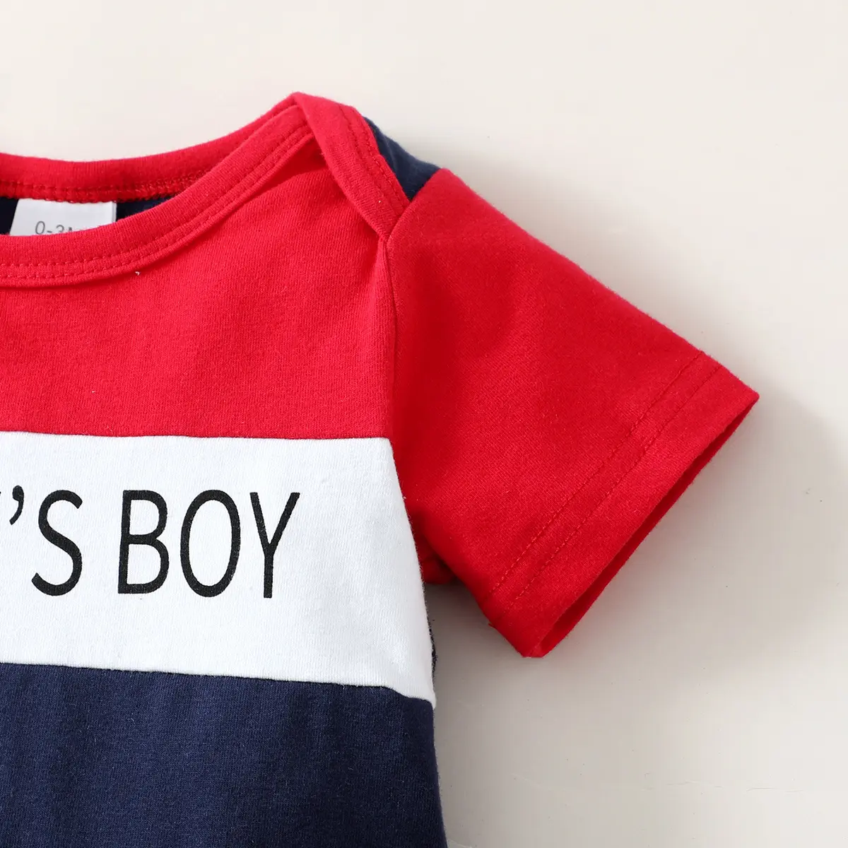 Summer Baby Boys' Casual Set Color blocked Word jumpsuit+Shorts Two piece Set 0-18 Months Baby Boys' Sports Style Set
