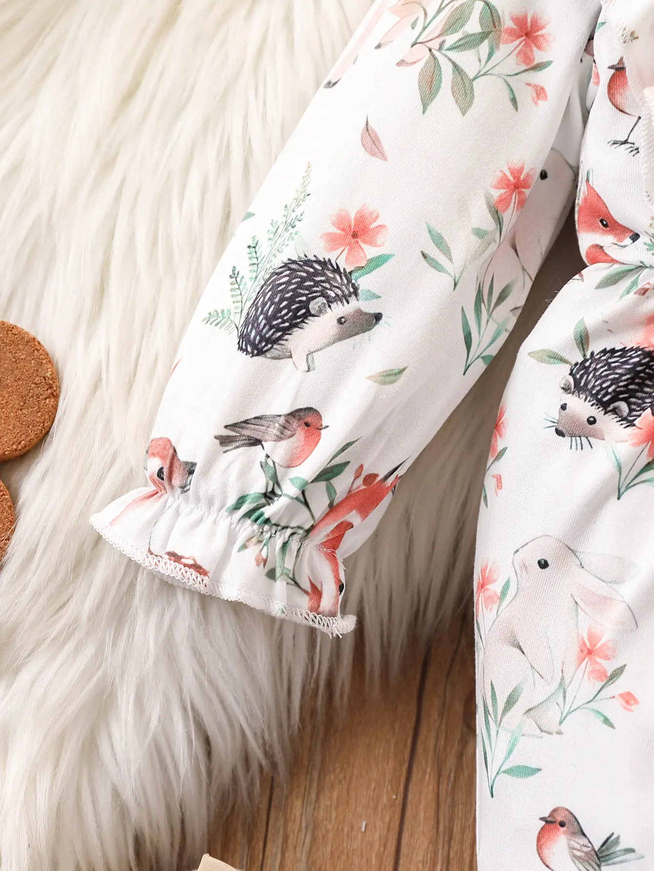 0-18 Months Newborn Baby Girl Jumpsuit Cute Cartoon Animal Print Jumpsuit+Headband 2Pcs Baby Girl spring Autumn Crawling Suit
