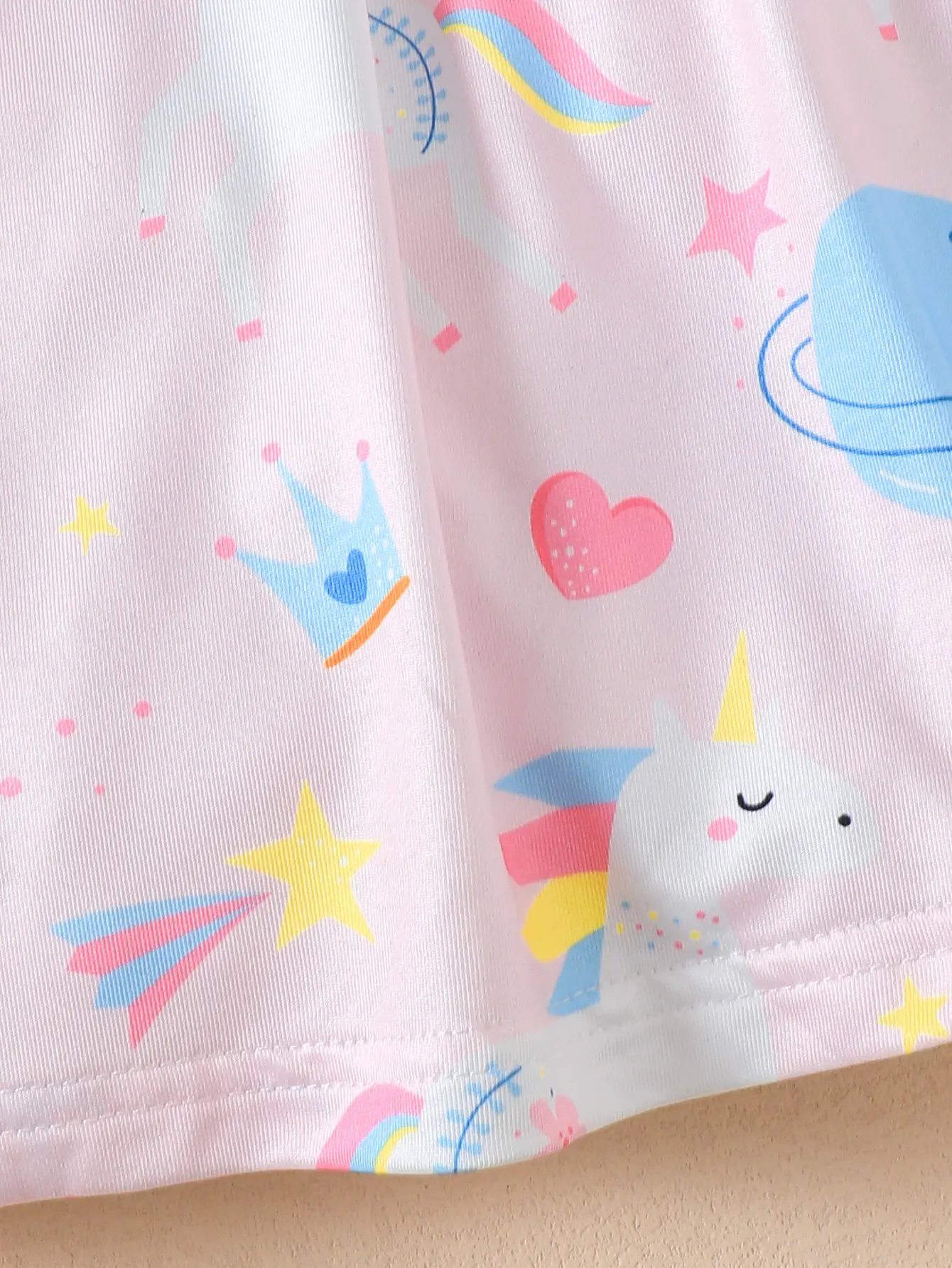 4-7 Year old Girls' Summer Camisole Dress with Pink Unicorn Print Fashion dress+love Bag 2Pcs Little girl Dress