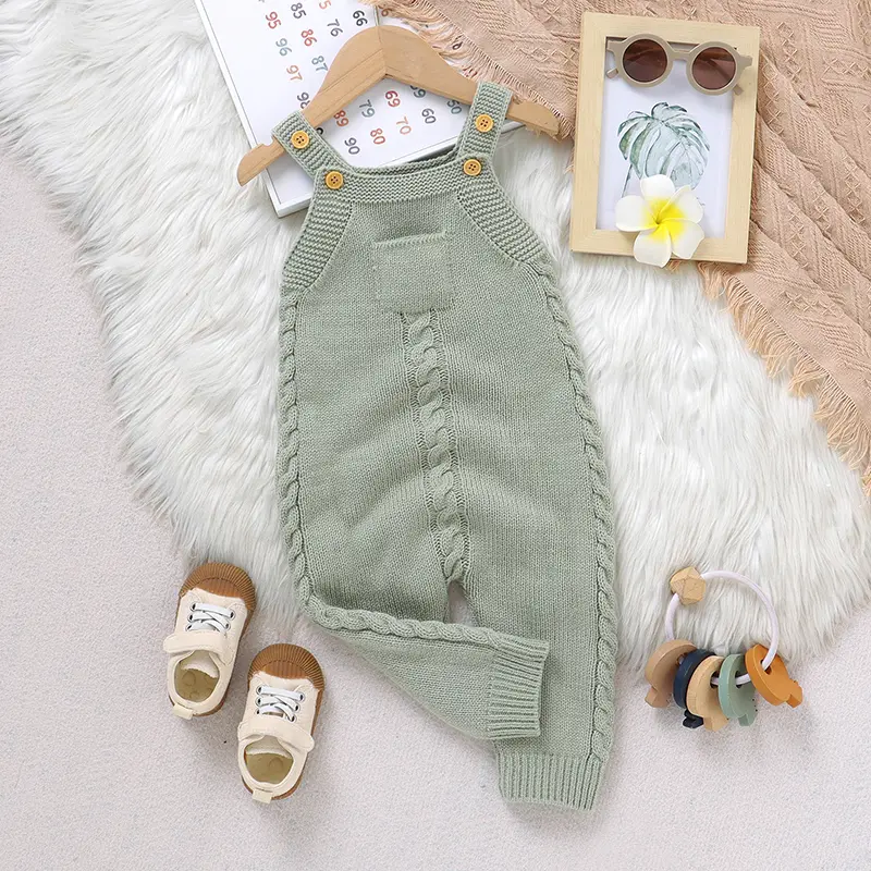 Baby Rompers for Boys Girls Solid Sleeveless Knitted Jumpsuits Playsuits 0-18m One Piece Newborn Netural Outfits Toddler Clothes