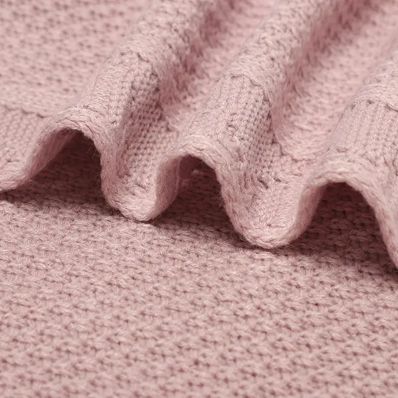 Super Soft Baby Blankets Swaddle Wrap 100*80cm Knit Pure Color Newborn Sleeping Covers for Stroller Bassinet Comfort All Seasons