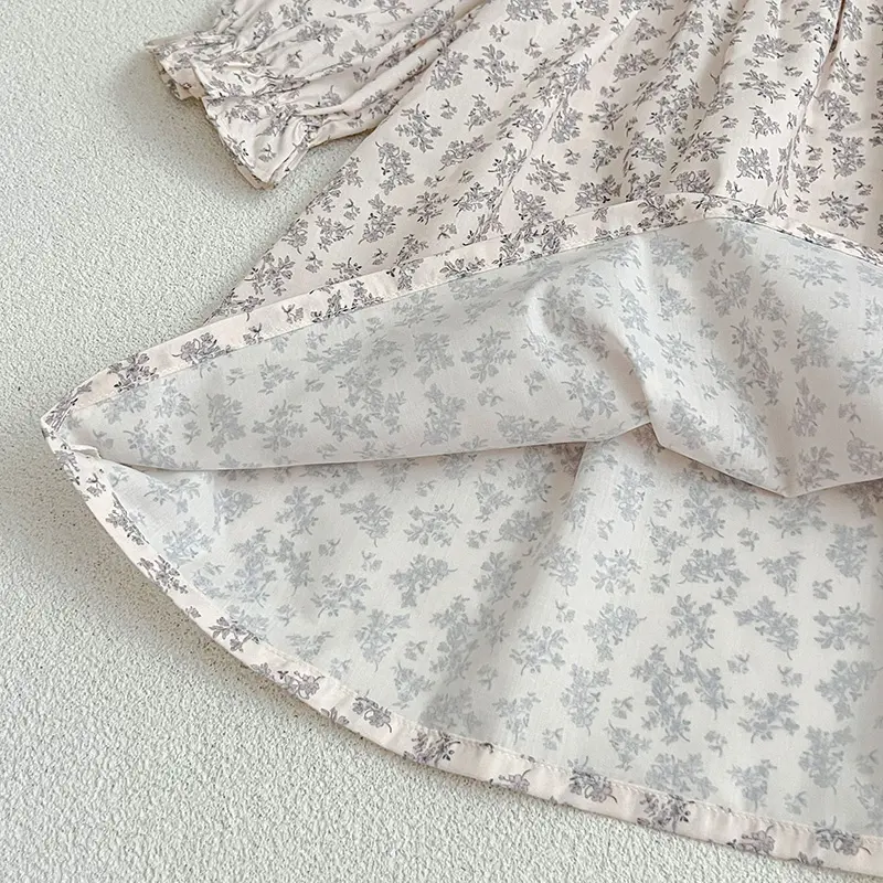 Spring Kids Baby Girls Long Sleeve Sweet Flower Print Princess Dress New Autumn Kids Baby Girls Dress Children Clothes Dress