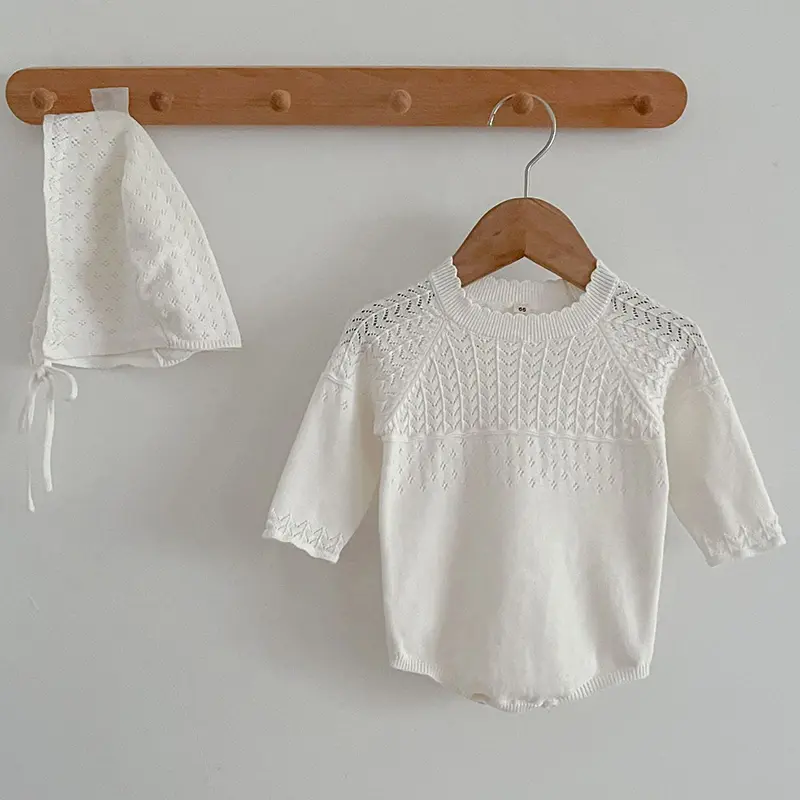 Spring Autumn Newborn Kids Baby Boys Girls Long Sleeve Solid Color Knit Jumpsuit Infant Baby Girls Boys Clothes Rompers