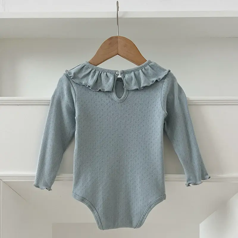 0-3Yrs Kids Baby Girls Jumpsuit Ruffled Collar Jumpsuit Cotton Spring Infant Baby Girls Clothes Newborn Baby Girls Lace Rompers