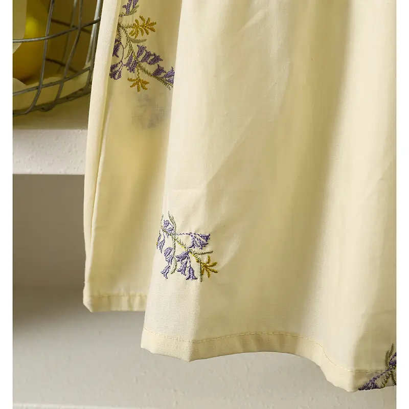 New Kids Dresses Girls Summer Khaki Embroidered Ruffle Edge Dress Sleeveless Lace Round Neck Dress Kids Clothes Princess Dresses