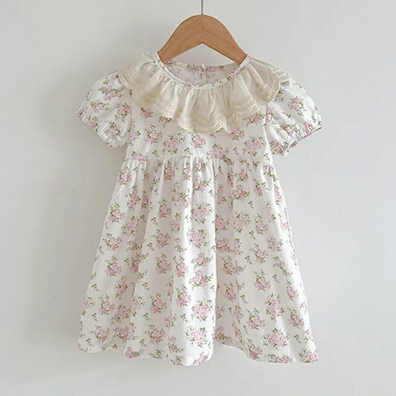 Summer Cute Newborn Toddler Baby Girls Lace Jumpsuit Sweet Baby Girls Short Sleeve Kids Princess Dress Girls Sister Clothes