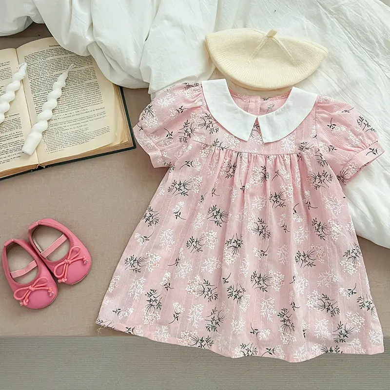 New Girls Flower Girl Dresses 1-6Yrs Summer Baby Dresses Girls Pink Girls Dresses Fashion Kids Dress Children's Costumes Clothes