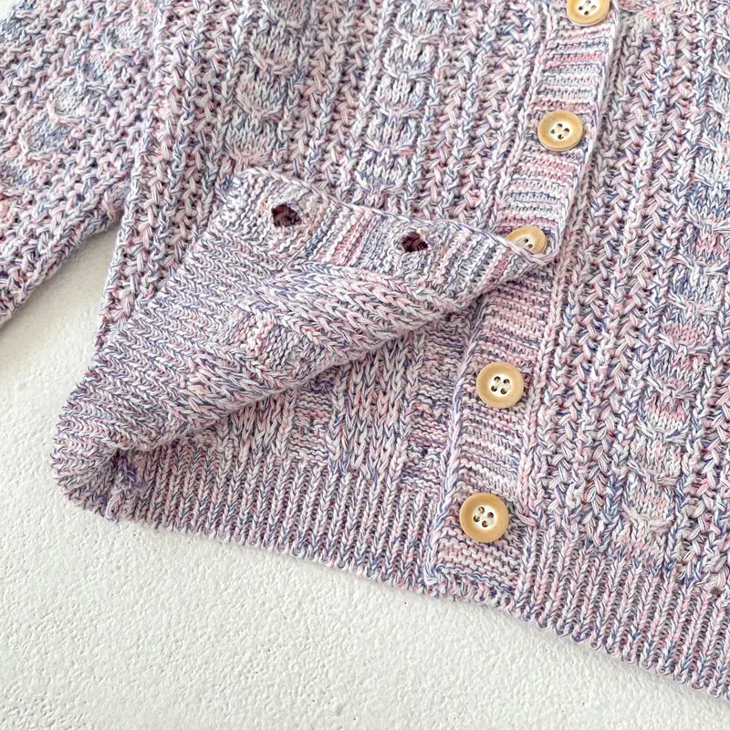 New autumn baby clothing, 0-3 year old girls, casual jacket with cotton thread knitted sweater cardigan on top